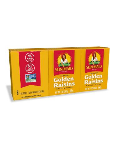 Sun-Maid California Dried Golden Raisins - 1 oz Boxes, 6 ct - No Added Sugar, Naturally Sweet Fruit (Pack of 6) - Buy Online on GoSupps.com