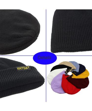 KNITDAY Fisherman Beanie Trawler Sailor Skullcap Knit Short Hat - Unisex Black - Buy Online on GoSupps.com