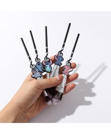 Boyigog 5Pcs Stitch Makeup Brushes with Storage Bag - Portable Brush Set for Powder, Eyeshadow, Blushes, Lips - Lovely Stitch Theme Gift for Girls and Women - Buy Online on GoSupps.com