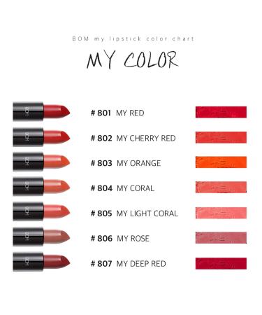 BOM My Lipstick #803 Orange - Long-Lasting Matte Lip Stain | Tinted Lipstick for All-Day Wear - Buy Online on GoSupps.com