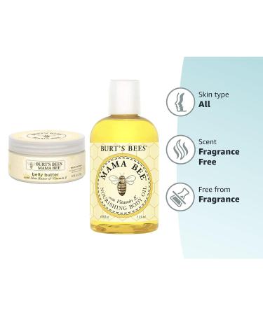 Burt's Bees Mama Bee Belly Butter & Body Oil Set - 6.5oz Fragrance Free Lotion + 4oz Nourishing Oil - Buy Online on GoSupps.com