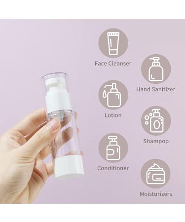 LONGWAY 1 Oz Clear Airless Cosmetic Cream Pump Bottle - Pack of 6 | Travel Size Dispenser for Shampoo & Foundation - Buy Online on GoSupps.com