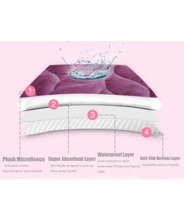 Liveinu Waterproof Fleece Mattress Protector - Anti-Slip Breathable Incontinence Cover for Babies Seniors & Pregnant - Reusable Absorbent Pad 70x150cm Violet - Buy Online on GoSupps.com