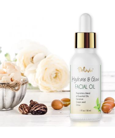 Deluvia Hydrate & Glow Facial Oil - Best Face Oil for Dry & Sensitive Skin Grapeseed & Essential Oils for Moisturizing Care - Buy Online on GoSupps.com