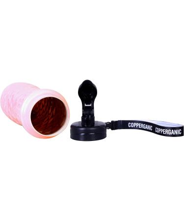 COPPERGANIC Hand Hammered Diamond Shaped Luxury Sipper Copper Water Bottle - Blush Pink - Buy Online on GoSupps.com