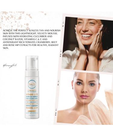Tansey Self Tan Mousse Moisturiser with colour Treatment Dark Infused with Coconut Water Antioxidants Amino Acids Vitamin E & C Fake Tan No Orange tones No nasty smell - Buy Online on GoSupps.com
