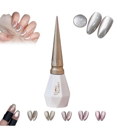 Rolita Gel Polish Rolita Nail Polish Rolita Gel Polish 15ml Nude Ice-Clear Jade Gel Glitter Crystal Gel Nail Polish with Magnet Jelly Gel Nail Polish DIY at Home Crystal Cat Eye Gel Polish(Y-21)