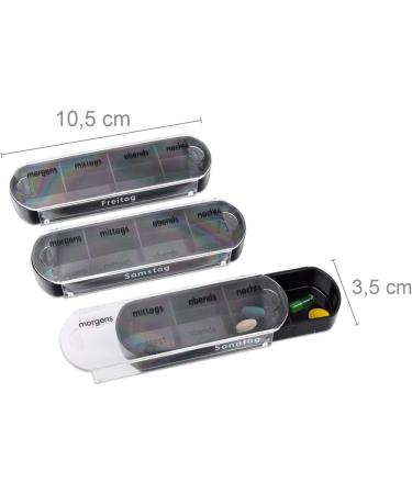 Schramm Black Tablet Box - 7-Day Pill Organizer | Weekly Dose Container - 1 Piece - Buy Online on GoSupps.com