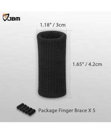 JBM Adult Finger Brace Splint Sleeve Thumb Support Protector - Black | Soft, Cushioned, and Breathable Spandex Material for Comfort and Safety | Suitable for Boating, Gym, and Finger Splinters - Buy Online on GoSupps.com