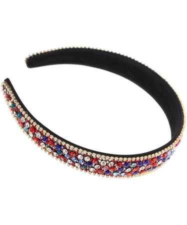 Frcolor Crystal Alice Band - Girls Wide Rhinestone Hair Hoop for Party & Festival Costumes - Mixed Color Headband - Buy Online on GoSupps.com