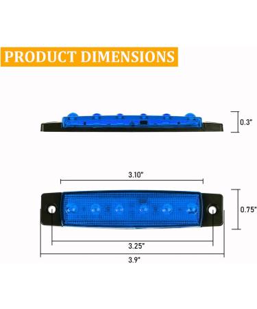 10Pcs Blue LED Boat Interior Lights | Marine Courtesy Lighting for Fishing Pontoon Kayak Yacht Sailboat | Waterproof Deck Transom Cockpit Navigation Strip - Buy Online on GoSupps.com