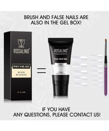 Rosalind Nail Gel Set - Transparent UV/LED Nail Extension Gel with Brush | 60ml DIY Nail Tips & Polish for Perfect Nails - Buy Online on GoSupps.com