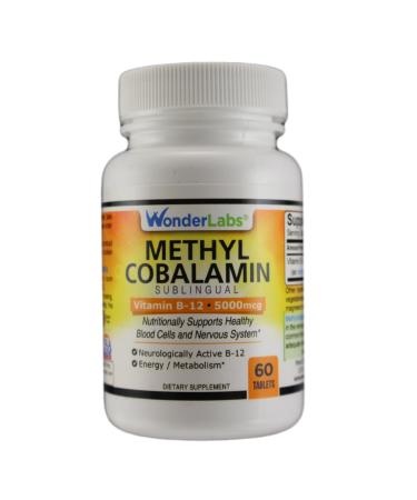 Wonder Laboratories Methylcobalamin B12 Sublingual Vitamin B-12 5000mcg - 60 Tablets