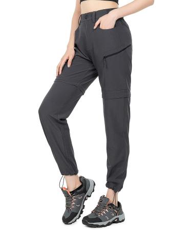 Wespornow Women's Convertible Hiking Pants | Quick Dry Cargo Pants for Camping, Travel, Outdoor Activities | Dark Grey, X-Large - Buy Online on GoSupps.com