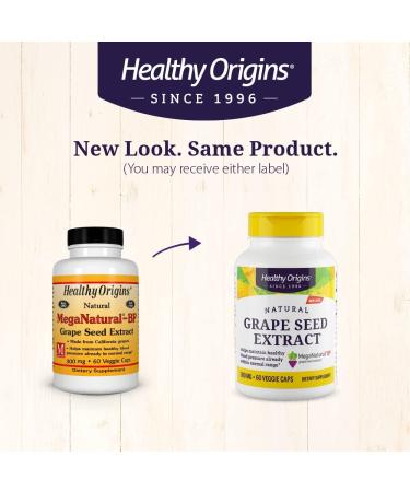 Healthy Origins Mega Natural BP Grape Seed Extract - 300mg Multi Vitamins, 60 Count - Buy Online on GoSupps.com