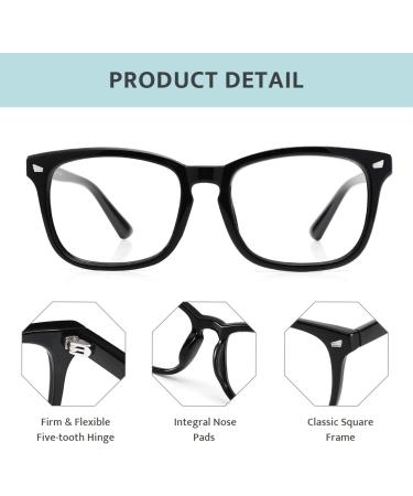 Cyxus Bifocal Reading Glasses for Men & Women - Blue Light Blocking Square Eyewear Classic Black 1.0x Magnification - Buy Online on GoSupps.com