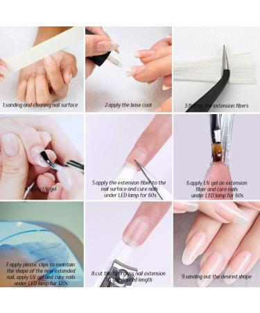 Fibreglass Nail Extension Kit 200 PCS Nail Extension Fiberglass Nail Tips Quick Extension Fiberglass Gel Nail with 2 PCS Tweezers 5 PCS Clips for Nail Art Nail Extension - Buy Online on GoSupps.com