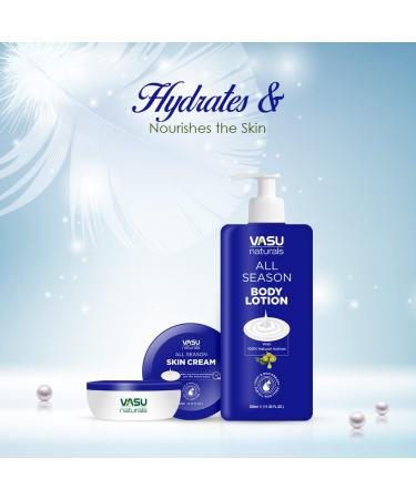 Vasu Naturals All Season Body Lotion - Shea Butter & Vitamin E - 48 HR Hydration - Soft & Supple Skin - 350ml - Ideal for All Seasons - Buy Online on GoSupps.com