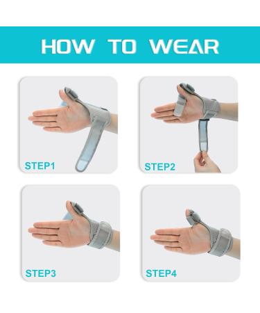 ACCUBIO Thumb Support Brace for Arthritis and Injuries - Adjustable Wrist Strap, Removable Splint - Right and Left Hand - Buy Online on GoSupps.com