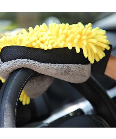 BUSOTH Single Sided Coral Velvet Car Washing Gloves Truck Motorcycle Cleaning Care Gloves Dishwashing Gloves B yellow - Buy Online on GoSupps.com