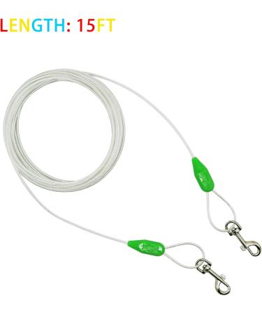 Petest Reflecting Integline for Dogs - Multiple Lengths 10ft to 40ft Up to 250lbs - Green/Silver Color - Buy Online on GoSupps.com