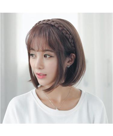 SHERCHPRY Forehead Hair Extension Clip On Bangs Extensions braid headband Braided Hair Hoop hair barrettes for women fringe hair extensions bangs hair clip hair quality explosive clip Miss Brown Medium - Buy Online on GoSupps.com