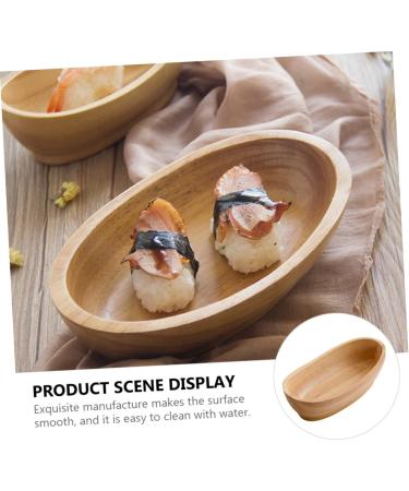 Zerodeko Boat Shaped Sushi Plate Wood Tray Wooden Tray Jewelry Tray Mini Foods Food Plate Dessert Plate Snack 20X11.5X4.5CM Assorted Color - Buy Online on GoSupps.com