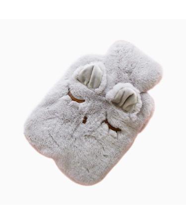 Heat bottle with cover new portable cartoon cute hot water bag Soft plush heat bottle Long -lived hand warmer winter warm household items gray eye