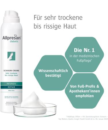  Allpresan Allpresan 3 x Diabetic Intensiv + Repair Urea Free Foaming Cream Diabetes Mellitus for Very Dry to Cracked Skin 200 ml - Buy Online on GoSupps.com