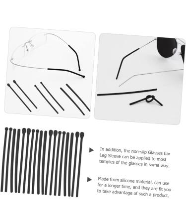 Coheali Black Pebble Gel Glasses Leg Covers - 12 Pairs Silicone Accessories for Secure Hold | 7x0.45cm Glasses Strap Holder - Buy Online on GoSupps.com