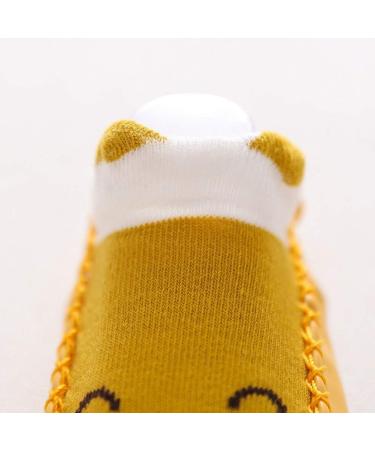 4 Pairs Baby Boys Girls Anti-Slip Indoor Slippers Socks 0-6 Months - Yellow Purple White - Buy Online on GoSupps.com
