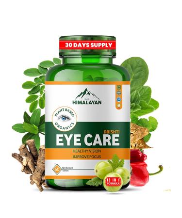Divya Himalayan 13 Herbs Eye Support Supplement with Lutein & Zeaxanthin Plant-Based Eye Vitamins for Seniors & Adults all natural eye Supplements for Clear Vision Retinal & Macular Health 60 Tablets