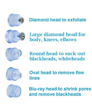 Appolus Premium Diamond Microdermabrasion Machine for Flawless Skin - 2 Diamond Tips - 5 Heads - Blackhead Blemish Remover - Pore Minimizer - Wrinkle Reduction - Sagging Skin Treatment - Silver - Buy Online on GoSupps.com