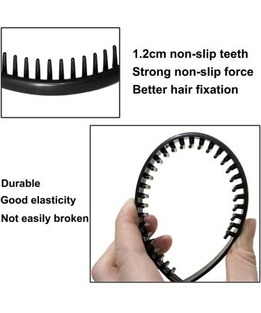 Unisex Headbands Teeth Comb Hairband 2 Pack Sports Hair Bands Plastic Toothed Hairbands Non-Slip Headbands for Women Men - Buy Online on GoSupps.com