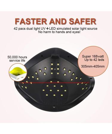 168W UV LED Nail Lamp 4 Timer Setting Professional Gel Dryer - Portable Handle Curing Lamp for Fingernail and Toenail - Auto Sensor, Fast Drying for Gel Polish - Buy Online on GoSupps.com