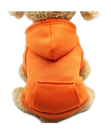 JECIKELON Winter dog Hoodie sweater with bags warm dog clothing for small dogs chihuahua coat clothing puppy cat Custume (orange medium) medium orange
