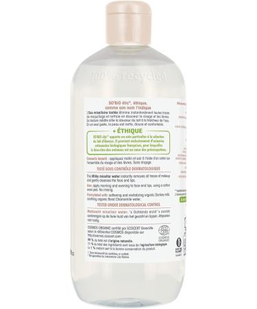 So'Bio tic - Milky micellar water - My Donkey Milk - All skin types - Cosmebio certified - 500 ml bottle - Buy Online on GoSupps.com