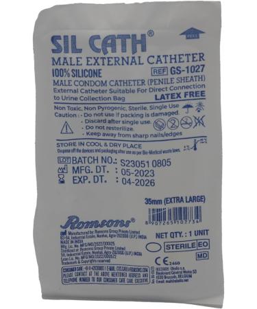 25-Units Silicone Urinal Bag Male External Catheter Single use with Adhesive Strip (Large 30 mm 1.2 Inches) - Buy Online on GoSupps.com