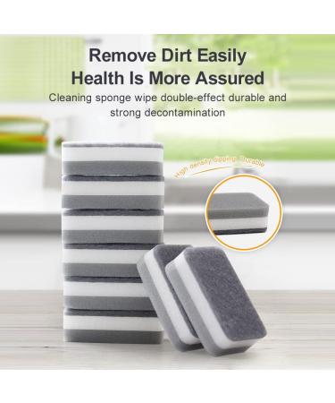GEOINU 20PC Sponge Dishwashing Wipe Household Double Sided Pot Brush Kitchen Housework Cleaning Rounded Three Layer Sponge Scouring Pad Pack of 20 - Buy Online on GoSupps.com