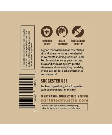 Earth Fed Muscle Morning Ritual Multivitamin for Women Supports General Health & Wellness - Multivitamin with Iron for Immune & Heart Support Daily Vitamin for Women - 30 Day Supply 60 Capsules - Buy Online on GoSupps.com