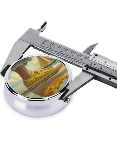 Buy Yellow Canvas Shoes Portable Metal Pill Box - Round Mini 3-Compartment Design for Small Pills | Travel Essential Fastening Design - Buy Online on GoSupps.com