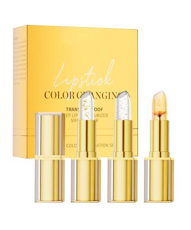 Ceprznvey Color Changing Lipstick Moisturizing Lip Balm Temperature Reactive Formula Long-Lasting Hydration Party Wedding Travel Use 3.5g Pink Assorted 3 Pieces