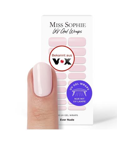 Original Miss Sophie UV Gel Nail Foils Ever Nude UV I 20 UV Gel Nail Polish Strips Solid Color I For Finger & Toenails