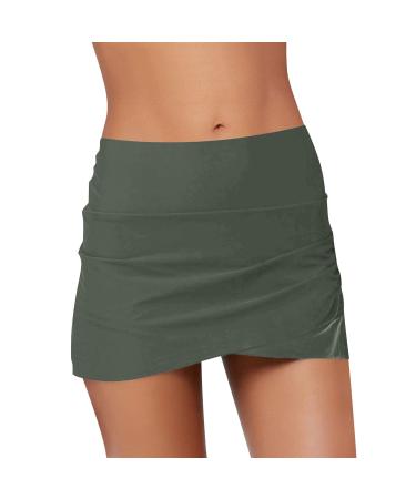 Women's bathing shorts summer swimming skirt belly path floating shorts underpants high waist belly path bikini pants water sports swimming pants shorts sports skirt bikini lower part gray m