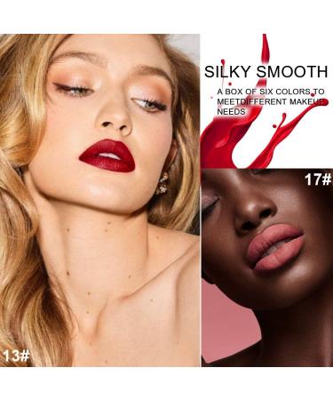 Wine Bottle Lip Tint Set - Matte All Day Liquid Lipstick for Women - 6Pcs Pack in Red Shade - Long Lasting 24 Hour Wear - Original Wine Shaped Design - Buy Online on GoSupps.com