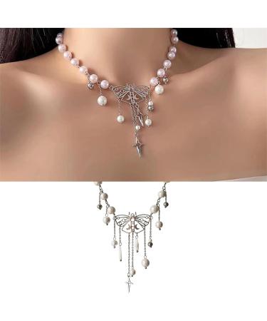 Shop Stylish Faux Pearl Butterfly Pendant Necklace - Adjustable Fashion Jewelry for Women | OralGos - International Shipping Available - Buy Online on GoSupps.com