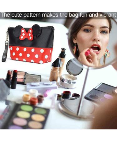2PCs Mouse Ears Daben Cosmetics Pocket - Cute Travel Makeup Bag for Women | Handbag Organizer for Headphones & Lipstick - Pink - Buy Online on GoSupps.com