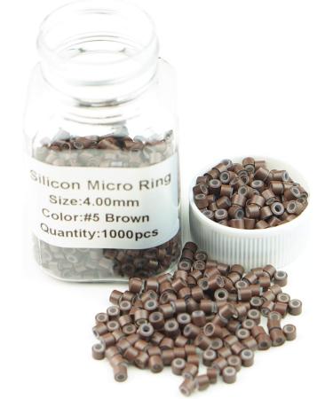 4.0mm Silicone Micro Rings | Silicone Lined Links for I Tip Hair Extensions | 1000Pcs 0.5g/Strand | #5 Brown - Buy Online on GoSupps.com