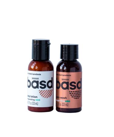 Basd Invigorating Mint Skin Care Travel Set - Body Lotion & Body Wash | TSA Approved, Vegan, Hypoallergenic - Buy Online on GoSupps.com