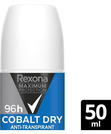  Rexona Rexona Men Maximum Protection 6-Pack Cobalt Dry Roll-On Antiperspirant Deodorants with 3 Protections Against Stress Heat and Movement - 96 Hours of Extreme Protection - 50ml - Buy Online on GoSupps.com